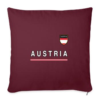 Autriche Autriche drapeau drapeau armoiries cadeau - Housse de coussin décorative 45 x 45 cm - bordeaux - Devant