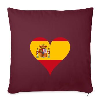 Herz Spanische Flagge Spanien Fan - Sofakissenbezug 45 x 45 cm - Burgunderrot - Vorne