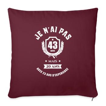 CADEAU ANNIVERSAIRE 43 ANS - Housse de coussin décorative 45 x 45 cm - bordeaux - Devant