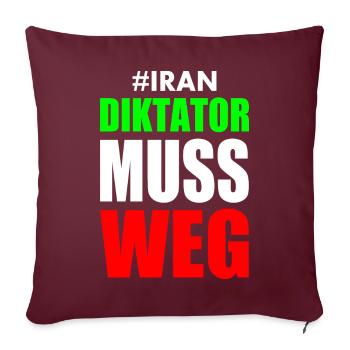 diktator muss weg iran - Sofakissenbezug 45 x 45 cm - Burgunderrot - Vorne