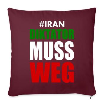 diktator muss weg iran - Sofakissenbezug 45 x 45 cm - Burgunderrot - Vorne