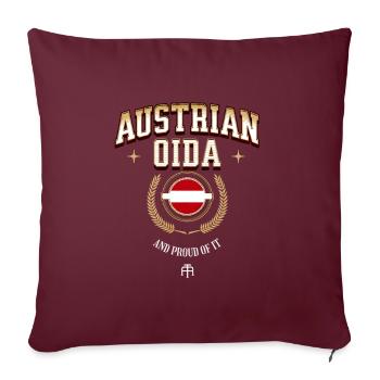Austrian Oida Österreich Spruch - Sofakissenbezug 45 x 45 cm - Burgunderrot - Vorne