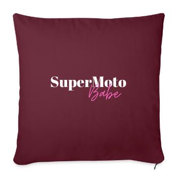 Supermotard Babe Motocycliste Motard Motard Moto - Housse de coussin décorative 45 x 45 cm - bordeaux - Devant