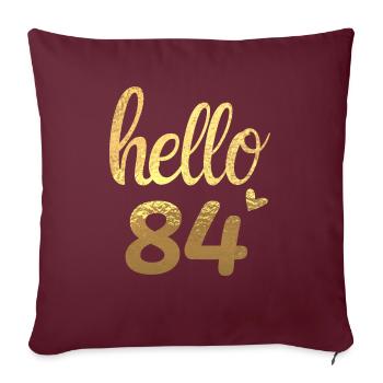 Hello 84 doré - Housse de coussin décorative 45 x 45 cm - bordeaux - Devant