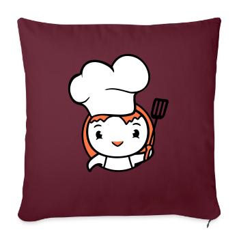 Oiseau Chef Chapeau Canard Délicieux Faim Nourriture Mignon - Housse de coussin décorative 45 x 45 cm - bordeaux - Devant