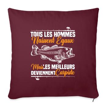 Les meilleurs deviennent carpiste - Housse de coussin décorative 45 x 45 cm - bordeaux - Devant