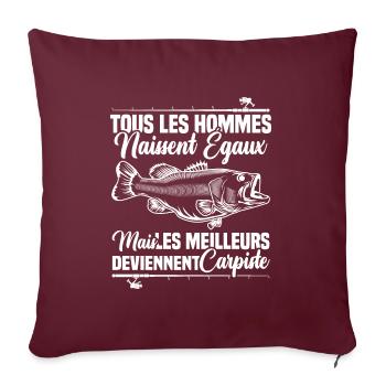Les meilleurs deviennent carpiste - Housse de coussin décorative 45 x 45 cm - bordeaux - Devant