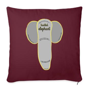 Drôle d’éléphant ou de grosse chemise de conception de pénis - Housse de coussin décorative 45 x 45 cm - bordeaux - Devant