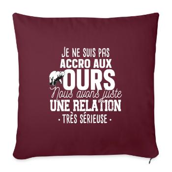 Ours Brun Polaire Animal Cadeau Humour Forestier - Housse de coussin décorative 45 x 45 cm - bordeaux - Devant