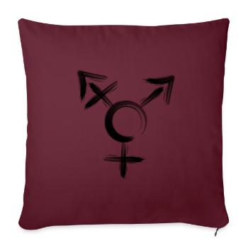 Icon transgender black - Sofa pillowcase 17,3'' x 17,3'' (45 x 45 cm) - burgundy - Front