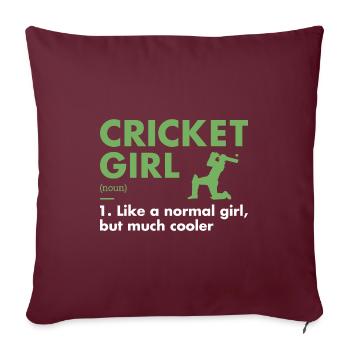 Sport Girl Definition Cricket - Sofakissenbezug 45 x 45 cm - Burgunderrot - Vorne