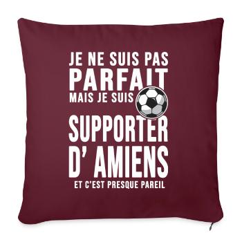 supporter football Amiens Cadeau équipe foot - Housse de coussin décorative 45 x 45 cm - bordeaux - Devant