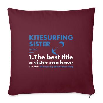 Sport Sister Kitesurf - Housse de coussin décorative 45 x 45 cm - bordeaux - Devant