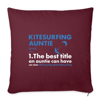 Sport Auntie Kitesurf - Housse de coussin décorative 45 x 45 cm - bordeaux - Devant