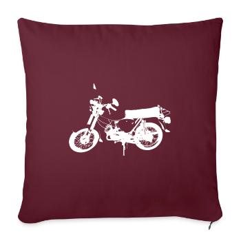 Simson S51 weiß - Sofakissenbezug 45 x 45 cm - Burgunderrot - Vorne