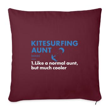 Sport Tante Kitesurf - Housse de coussin décorative 45 x 45 cm - bordeaux - Devant