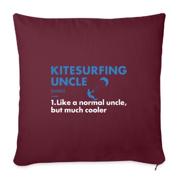 Sport Oncle Kitesurf - Housse de coussin décorative 45 x 45 cm - bordeaux - Devant