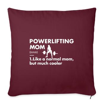 Sport Maman Powerlifting - Housse de coussin décorative 45 x 45 cm - bordeaux - Devant
