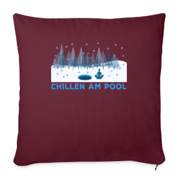 Bain de glace bains de glace nageurs de glace méditation bain froid - Housse de coussin décorative 45 x 45 cm - bordeaux - Devant