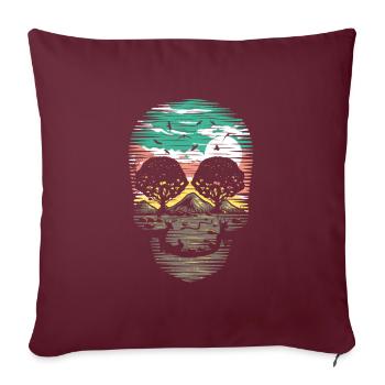 Crâne de la nature - Housse de coussin décorative 45 x 45 cm - bordeaux - Devant