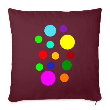 Bunte Punkte - Sofakissenbezug 45 x 45 cm - Burgunderrot - Vorne
