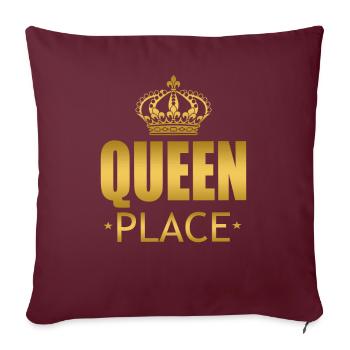 QUEEN PLACE - DESIGN WITH CROWN AND STARS - Sofa pillowcase 17,3'' x 17,3'' (45 x 45 cm) - burgundy - Front