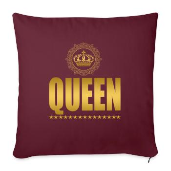 QUEEN - LOGO WITH CROWN - Sofa pillowcase 17,3'' x 17,3'' (45 x 45 cm) - burgundy - Front