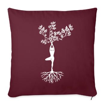 Yoga Baum Asana Fitness - Sofakissenbezug 45 x 45 cm - Burgunderrot - Vorne