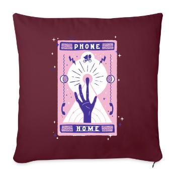 E.T. L'Extra-Terrestre Main Phone Home - Housse de coussin décorative 45 x 45 cm - bordeaux - Devant
