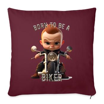 Né pour être un motard - Housse de coussin décorative 45 x 45 cm - bordeaux - Devant