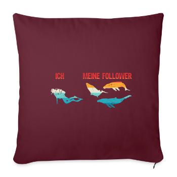 Ich Meine Follower Wal Wale Tauchen Taucher - Sofakissenbezug 45 x 45 cm - Burgunderrot - Vorne