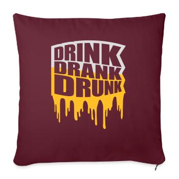 boire bu ivre citation - Housse de coussin décorative 45 x 45 cm - bordeaux - Devant