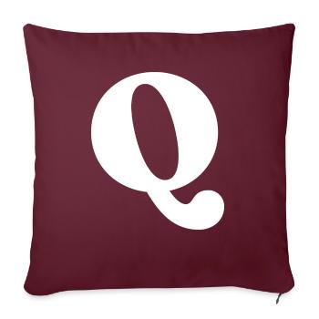 Buchstabe q - Sofakissenbezug 45 x 45 cm - Burgunderrot - Vorne