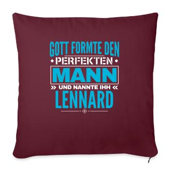 Lennard Name Design - Sofakissenbezug 45 x 45 cm - Burgunderrot - Vorne
