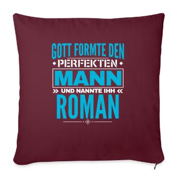 Roman Name Design - Sofakissenbezug 45 x 45 cm - Burgunderrot - Vorne