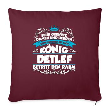 Detlef Name Design - Sofakissenbezug 45 x 45 cm - Burgunderrot - Vorne