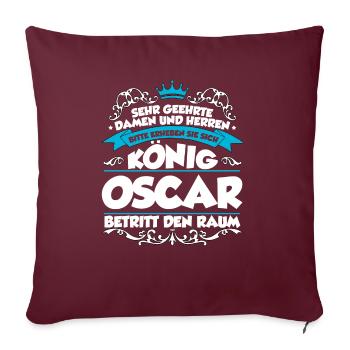 Oscar Name Design - Sofakissenbezug 45 x 45 cm - Burgunderrot - Vorne