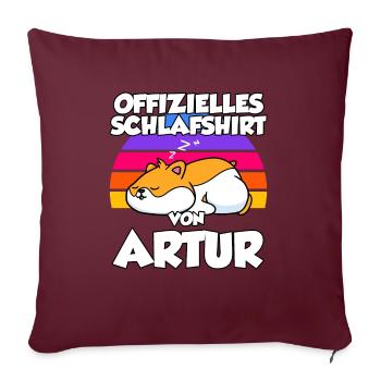 Offizielles Schlafshirt Von Artur - Sofakissenbezug 45 x 45 cm - Burgunderrot - Vorne