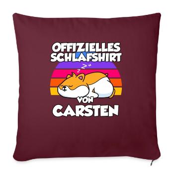 Offizielles Schlafshirt Von Carsten - Sofakissenbezug 45 x 45 cm - Burgunderrot - Vorne