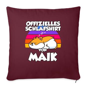 Offizielles Schlafshirt Von Maik - Sofakissenbezug 45 x 45 cm - Burgunderrot - Vorne
