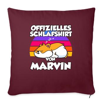 Offizielles Schlafshirt Von Marvin - Sofakissenbezug 45 x 45 cm - Burgunderrot - Vorne