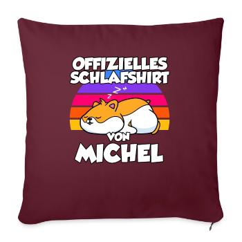 Offizielles Schlafshirt Von Michel - Sofakissenbezug 45 x 45 cm - Burgunderrot - Vorne