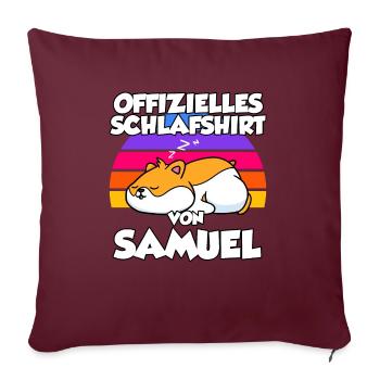 Offizielles Schlafshirt Von Samuel - Sofakissenbezug 45 x 45 cm - Burgunderrot - Vorne