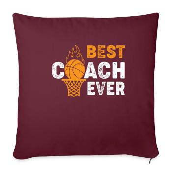 MEILLEUR COACH DE BASKETBALL JAMAIS - Housse de coussin décorative 45 x 45 cm - bordeaux - Devant