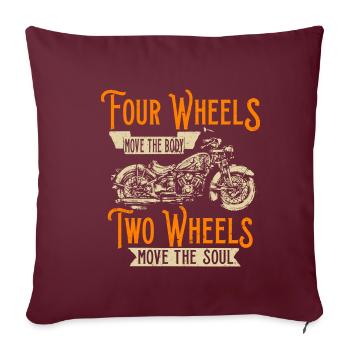 Motocyclette cadeau Moteurs à deux roues rigolos - Housse de coussin décorative 45 x 45 cm - bordeaux - Devant