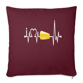 J'adore le cadeau de l'amour du coeur - Housse de coussin décorative 45 x 45 cm - bordeaux - Devant