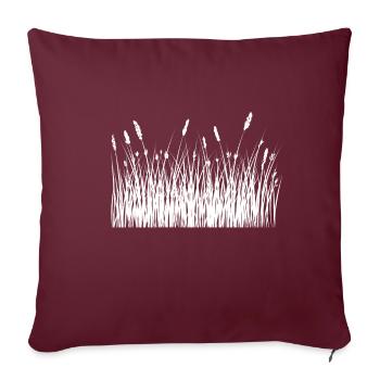Flore fleurs prairie printemps - Housse de coussin décorative 45 x 45 cm - bordeaux - Devant