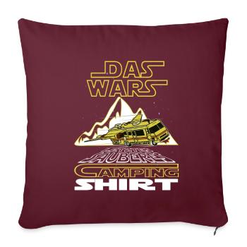 Das wars. Letztes sauberes Camping Shirt - Sofakissenbezug 45 x 45 cm - Burgunderrot - Vorne