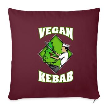 Vegan Kebab Weed - Sofakissenbezug 45 x 45 cm - Burgunderrot - Vorne