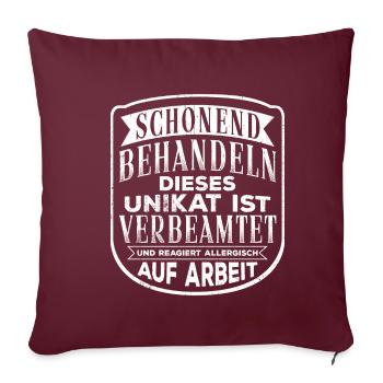 Beamter Schonend behandeln reagiert allergisch auf - Sofakissenbezug 45 x 45 cm - Burgunderrot - Vorne